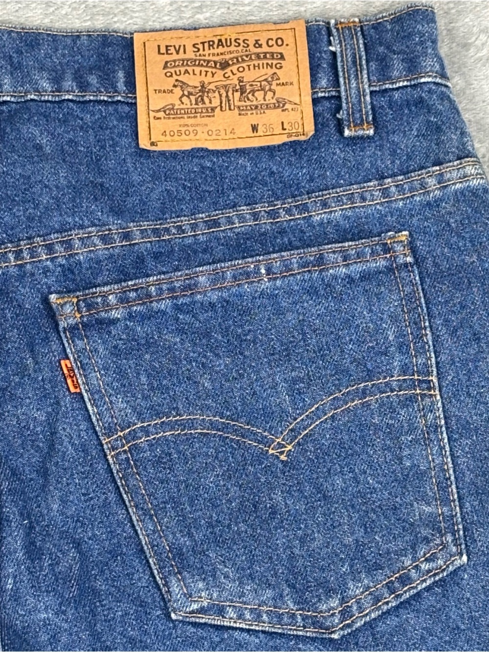 VTG Levi's Orange Tab Jeans 40509-0214 36x30 (Fit 35x30.5) Blue Medium Wash USA